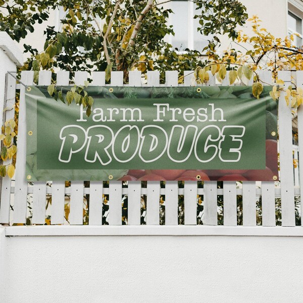 Signmission Farm Fresh Produce, 36 Inch x 96 Inch, Vinyl Banner - B-96-30611