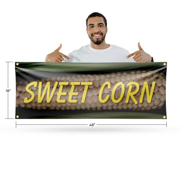 Signmission Sweet Corn, 18 Inch x 48 Inch, Vinyl Banner - B-30876