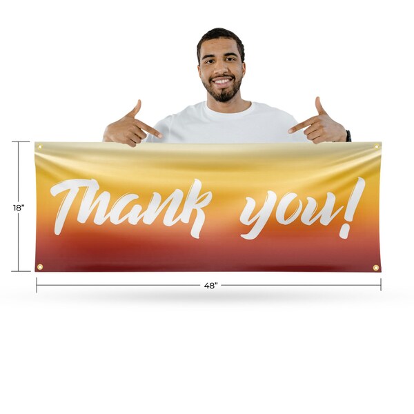 Signmission Thank You, 18 Inch x 48 Inch, Vinyl Banner - B-30886
