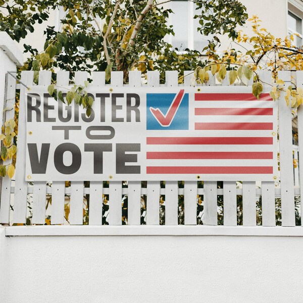 Signmission Register to Vote, 36 Inch x 96 Inch, Vinyl Banner - B-96-30832