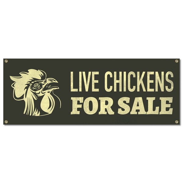 Signmission Live Chickens, 18 Inch, Banner - B-30400