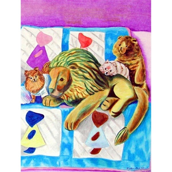 Patioplus Red and white Pomeranians on the couch Flag - Garden Size; 11 x 15 in. - PA246513