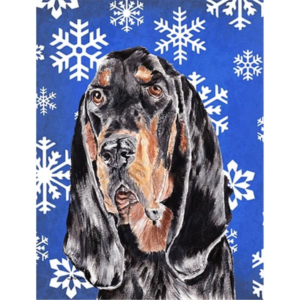 Patioplus Coonhound Blue Snowflake Winter Flag Garden Size - PA729759