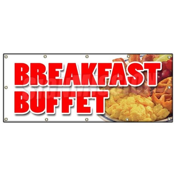 Signmission BREAKFAST BUFFET BANNER SIGN ayce waffle pancake bacon eggs all can eat - B-120 BREAKFAST BUFFET