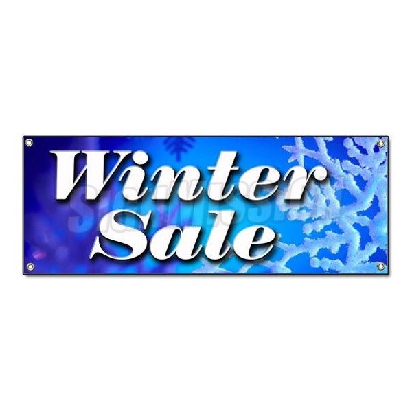 Signmission WINTER SALE BANNER SIGN store clearance signs discount 50% save big - B-WINTER SALE