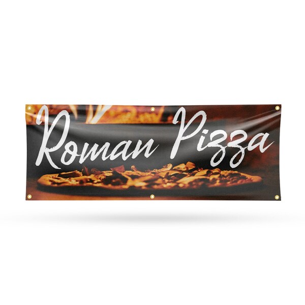 Signmission Roman Pizza, 24 Inch x 72 Inch, Vinyl Banner - B-72-30839