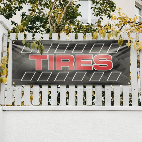 Signmission Tires, 18 Inch x 48 Inch, Vinyl Banner - B-30894