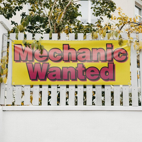 Signmission Mechanic Wanted, 18 Inch x 48 Inch, Vinyl Banner - B-30734