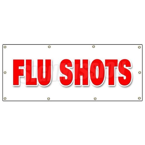 Signmission FLU SHOTS BANNER SIGN medical walk in clinic signs shot walk-in - B-96 FLU SHOTS