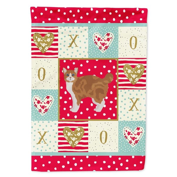Carolines Treasures 28 x 0.01 x 40 in. Manx No.2 Cat Love Canvas House Flag - CK5647CHF