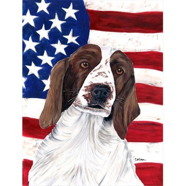 Carolines Treasures Carolines Treasures SC9024GF 11 x 15 in. Usa American Flag With Welsh Springer Spaniel Flag Garden Size - SC9024GF
