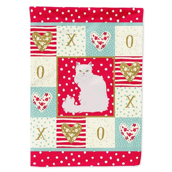 Carolines Treasures 28 x 0.01 x 40 in. Asian Semi Longhaired Cat Love Canvas House Flag - CK5740CHF