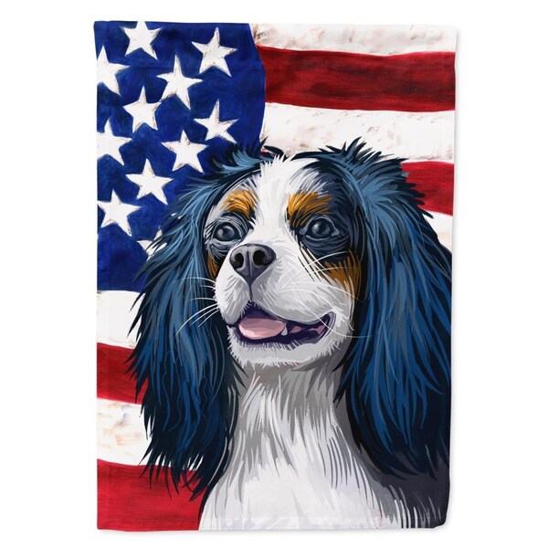Carolines Treasures King Charles Spaniel American Canvas House Flag - 28 x 0.01 x 40 in. - CK6591CHF