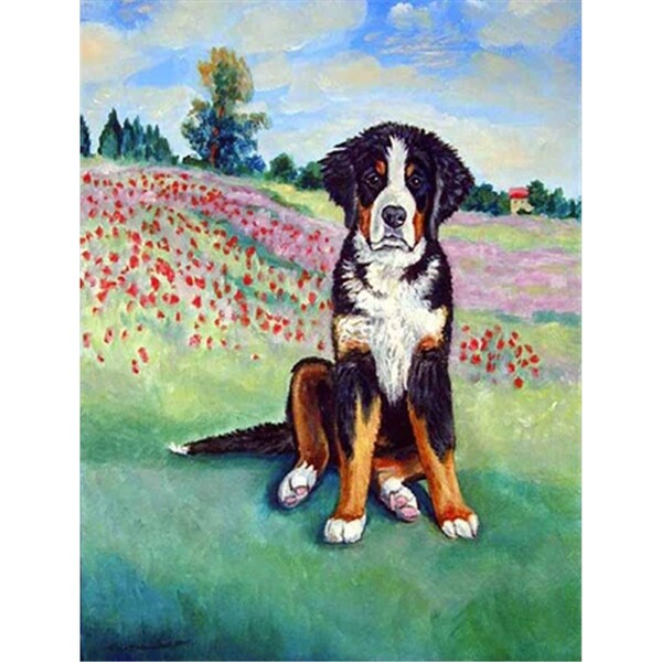 Patioplus 11 x 15 in. Bernese Mountain Dog Flag Garden Size - PA247267