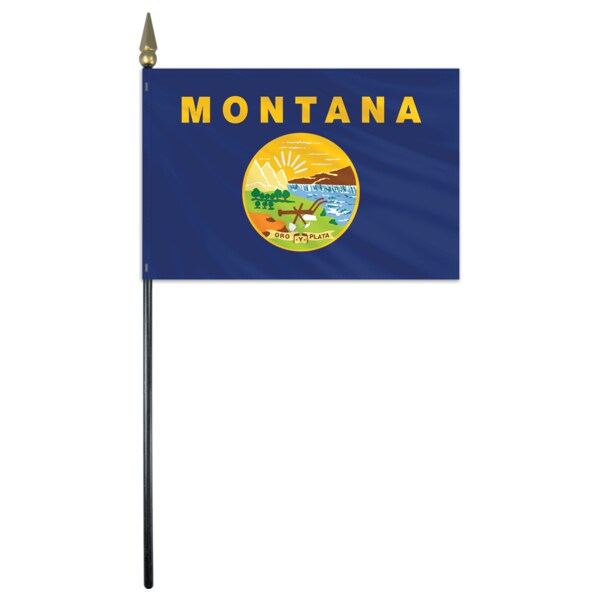 Global Flags Unlimited Montana Stick Flag 4"x6" E Gloss - 200403