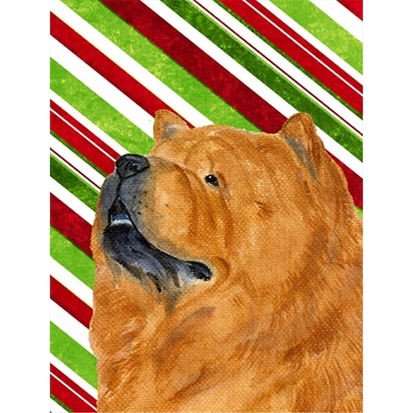 Patioplus 11 x 15 In. Chow Chow Candy Cane Holiday Christmas Flag; Garden Size - PA631365