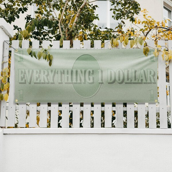 Signmission Everything 1 Dollar, 18 Inch x 48 Inch, Vinyl Banner - B-30565
