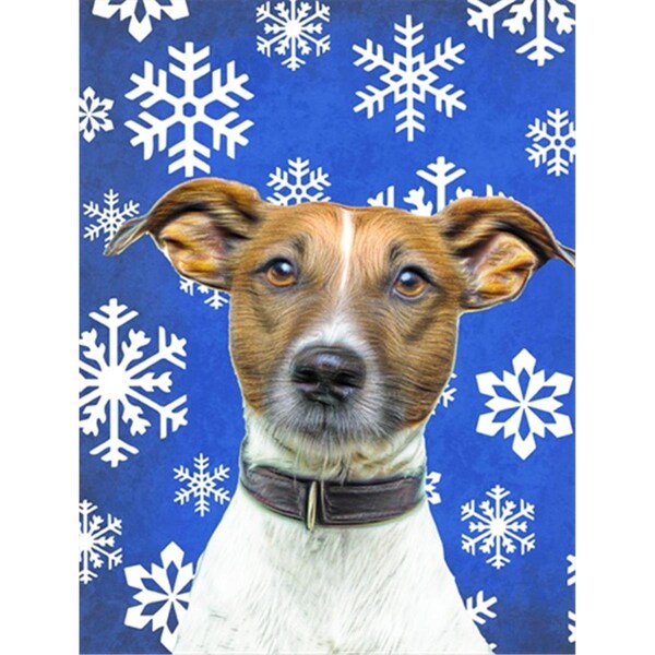 Patioplus Winter Snowflakes Holiday Jack Russell Terrier Flag Garden Size - PA254607