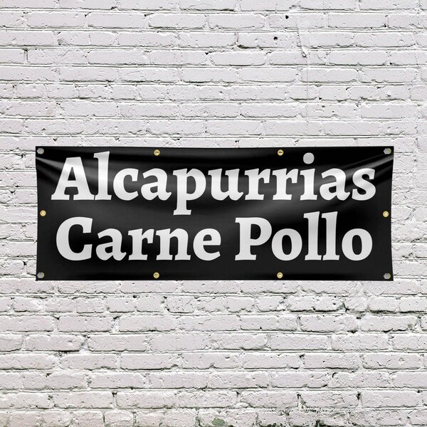 Signmission Alcapurrias Carne Pollo, 36 Inch x 96 Inch, Vinyl Banner - B-96-30457