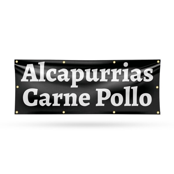 Signmission Alcapurrias Carne Pollo, 36 Inch x 96 Inch, Vinyl Banner - B-96-30457