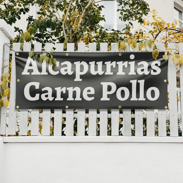 Signmission Alcapurrias Carne Pollo, 36 Inch x 96 Inch, Vinyl Banner - B-96-30457