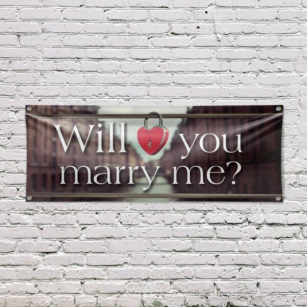 Signmission Will You Marry Me, 18 Inch x 48 Inch, Vinyl Banner - B-30943