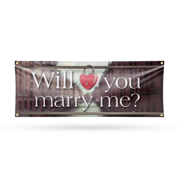 Signmission Will You Marry Me, 18 Inch x 48 Inch, Vinyl Banner - B-30943