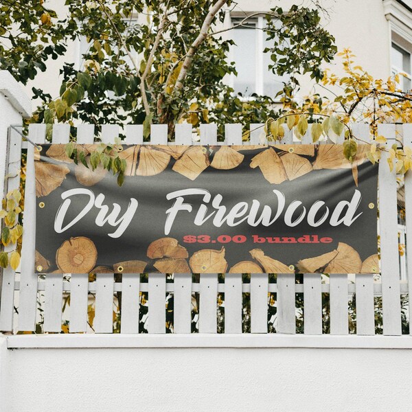 Signmission Dry Firewood $3.00 a Bundle, 48 Inch x 120 Inch, Vinyl Banner - B-120-30552