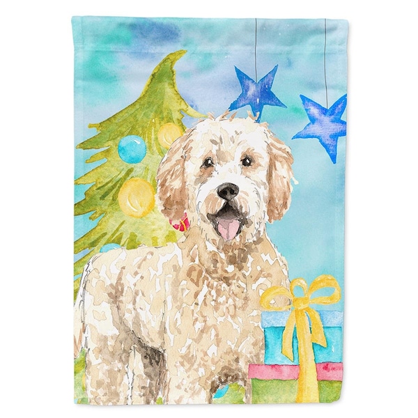 Carolines Treasures Christmas Tree Goldendoodle Flag Canvas House Size - CK1879CHF