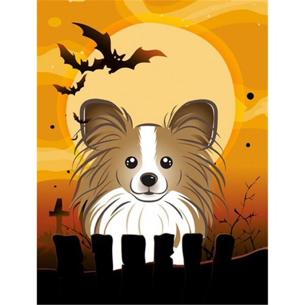 Carolines Treasures Halloween Papillon Flag Canvas House Size - BB1806CHF