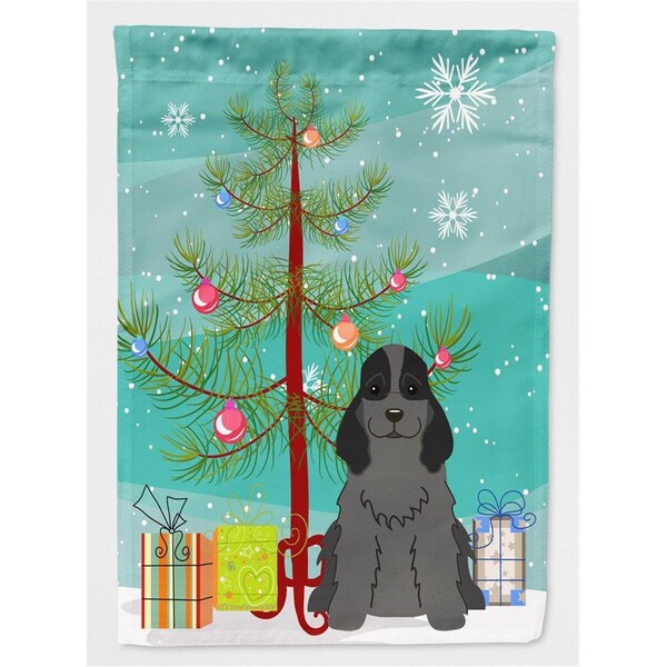 Patioplus Merry Christmas Tree Cocker Spaniel Black Flag Garden Size - PA951044
