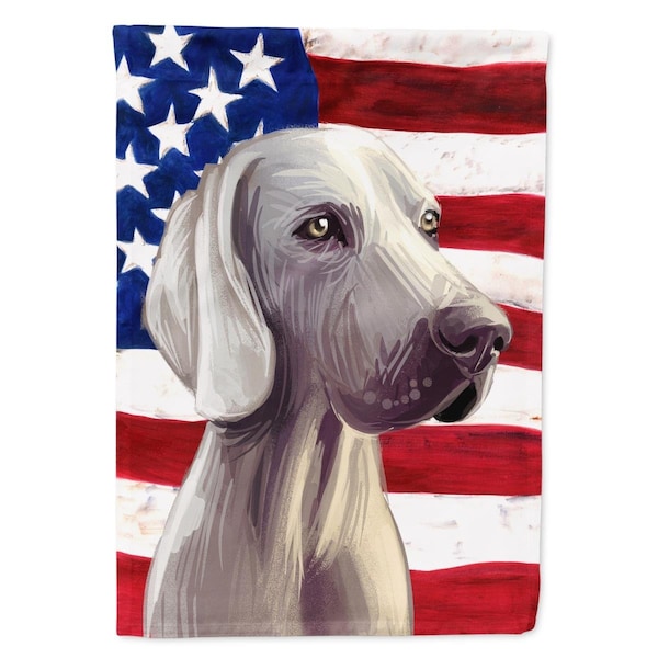 Carolines Treasures Weimaraner American Canvas House Flag - 28 x 0.01 x 40 in. - CK6749CHF