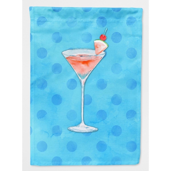 Carolines Treasures Summer Martini Blue Polkadot Flag, Garden Size - BB8216GF