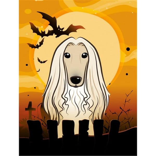 Patioplus Halloween Afghan Hound Flag Garden Size - PA259346