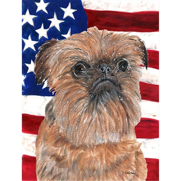 Patioplus Brussels Griffon USA American Flag Flag Garden Size - PA246940