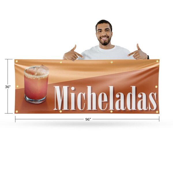 Signmission Micheladas, 36 Inch x 96 Inch, Vinyl Banner - B-96-30739