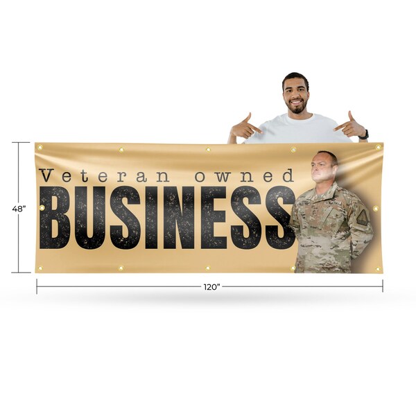 Signmission Veteran Owned Business, 48 Inch x 120 Inch, Vinyl Banner - B-120-30915