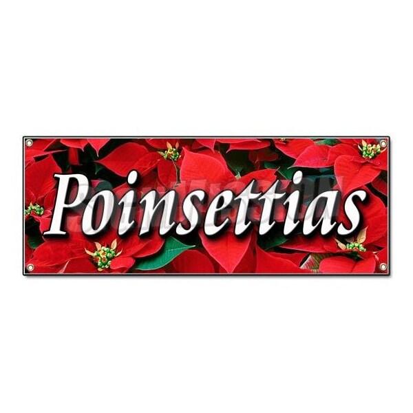 Signmission POINSETTIAS BANNER SIGN christmas xmas x-mas plants flowers holiday landscape - B-POINSETTIAS