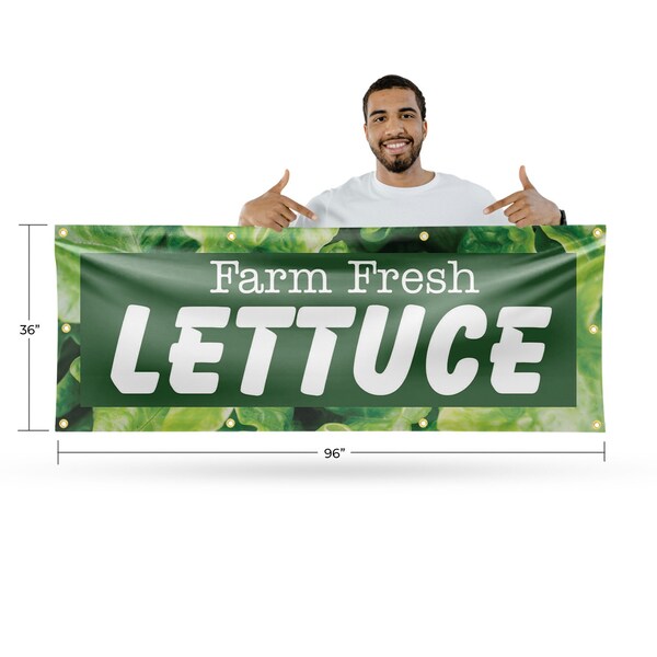 Signmission Farm Fresh Lettuce, 36 Inch x 96 Inch, Vinyl Banner - B-96-30600