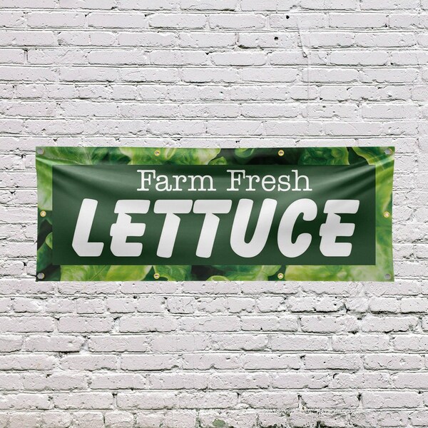 Signmission Farm Fresh Lettuce, 36 Inch x 96 Inch, Vinyl Banner - B-96-30600