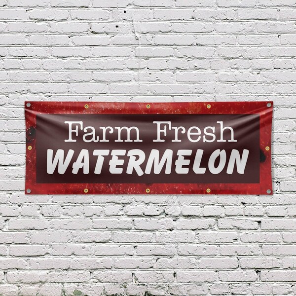 Signmission Farm Fresh Watermelon, 48 Inch x 120 Inch, Vinyl Banner - B-120-30620