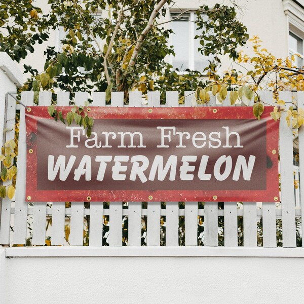 Signmission Farm Fresh Watermelon, 48 Inch x 120 Inch, Vinyl Banner - B-120-30620
