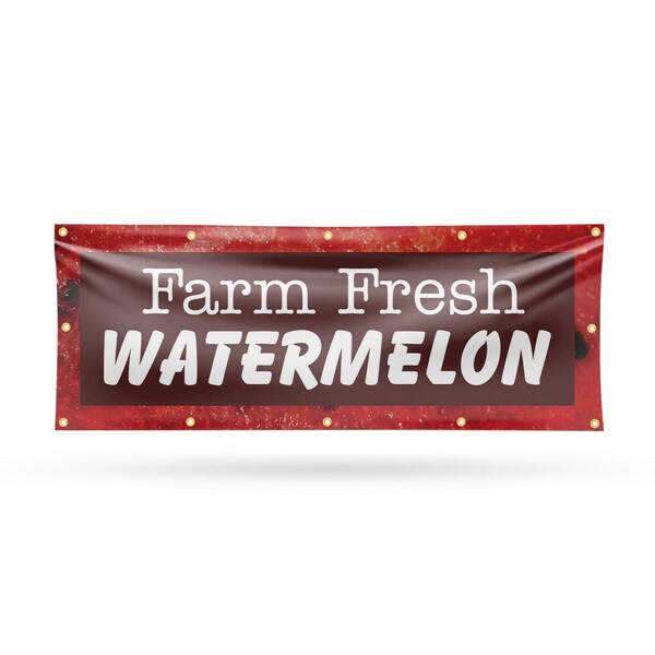 Signmission Farm Fresh Watermelon, 48 Inch x 120 Inch, Vinyl Banner - B-120-30620