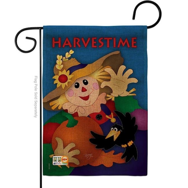 Gardencontrol 13 x 18.5 in. Harvestime Burlap Fall Harvest & Autumn Impressions Decorative Vertical Double Sided Garden Flag - GA1486194