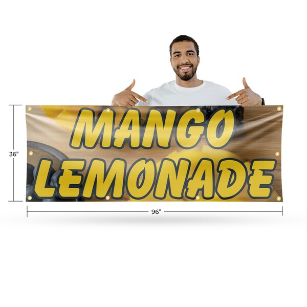 Signmission Mango Lemonade, 36 Inch x 96 Inch, Vinyl Banner - B-96-30729