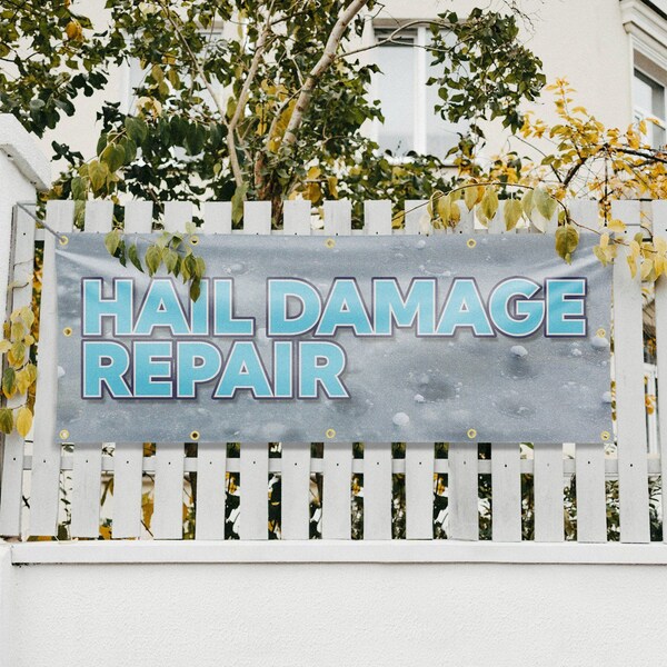 Signmission Hail Damage Repair, 48 Inch x 120 Inch, Vinyl Banner - B-120-30687