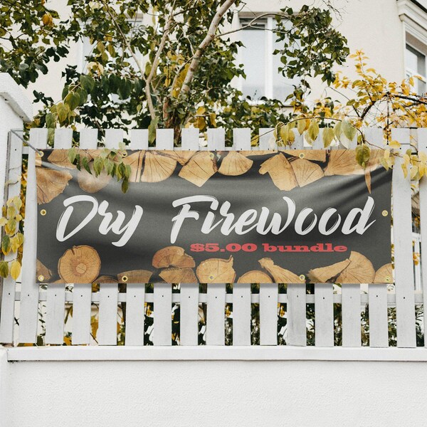 Signmission Dry Firewood $5.00 a Bundle, 48 Inch x 120 Inch, Vinyl Banner - B-120-30553