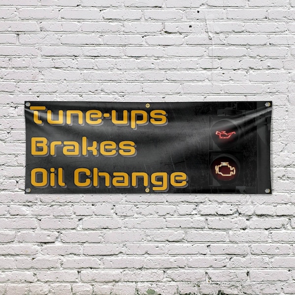 Signmission Tune Ups Brakes Oil Change, 24 Inch x 72 Inch, Vinyl Banner - B-72-30897