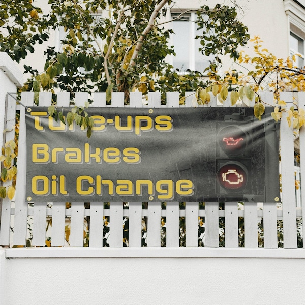 Signmission Tune Ups Brakes Oil Change, 24 Inch x 72 Inch, Vinyl Banner - B-72-30897