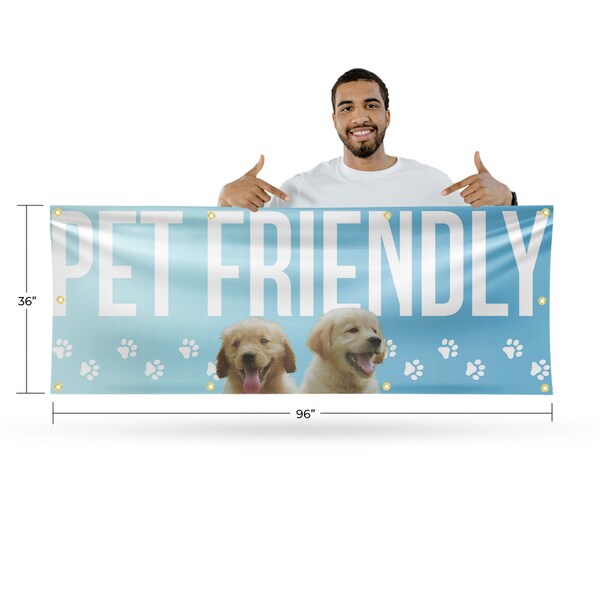Signmission Pet Friendly, 36 Inch x 96 Inch, Vinyl Banner - B-96-30784